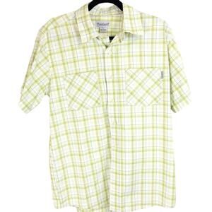 Carhartt Short Sleeve Men's Shirt, Green White Plaid, Large